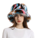 PICSGIRL  -  New Autumn and Winter Plush Imitation Fox Fur Basin Hat Ski Hat Fisherman Hat Warm Fur Furry Imitation Fur Women's Hat