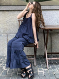 PICSGIRL  -  High Quality Summer Two Piece Set Women Sleeveless Sexy Top Korean Style Vintage High Waist Wide Leg Pants