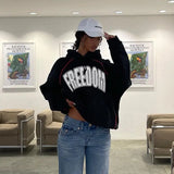 PICSGIRL  -  Y2k Oversize Hooded Sweatshirts for Women Hoodies Pullovers Female Streetwear Hip Hop Loose Casual Tops Letter Graphics