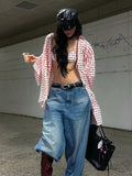 PICSGIRL  -  90s Skater Women Whiskers Horseshoe Jeans Do Old Casual Solid Barrel Wide Leg Baggy Denim Pants Hiphop Retro Clothes