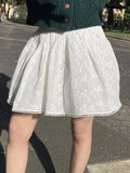 PICSGIRL  -  Summer Lace Jacquard White Skirts 2024 New Women High Waist Floral Embroidered Mini Skirt Korean Fashion Elegant Short Faldas