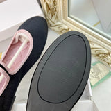 PICSGIRL  -  NEW Velvet Elegant Shoes Women Mary Janes Buckle Strap Soft Ballet Flats Designer Shoes Spring Autumn Ladies Athletic Shoe