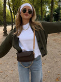 PICSGIRL -  Olive Green Retro Women Knit Cardigan Long Sleeve Single Breasted Loose Female Sweater Autumn Chic Casual Knitwear