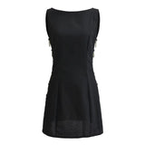 PICSGIRL  -  European and American style fashion sexy side circle decoration sleeveless dress female hot girl slim fit mini skirt