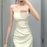 PICSGIRL  -  One-shoulder High-grade Backless Temperament Long Skirt New Women's One-neck Simple Knit Sling Dress