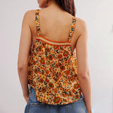 PICSGIRL  -  Womens Summer Bohemian Cute Tank Tops Casual Chic Floral Print Sleeveless Front Button-down Basic Y2K Vest Streetwear