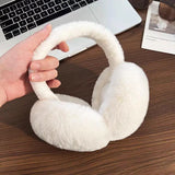 PICSGIRL  -  Solid Color Soft Plush Ear Warmer Winter Warm Earmuffs Fashion Ear Cover Outdoor Cold Protection Ear-Muffs Folding Earflap