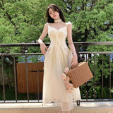 PICSGIRL  -  Party Dresses Woman Sexy Dress Vestidos Coreanos Kawaii Clothes Dress Party Night Maxi Dress White Dresses Woman Birthday