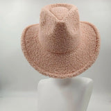 PICSGIRL  -  Fedora Hat Emerald Green Plush Cowboy Hat Material New Jazz Hat European and American Fashion Hat Big Brim Hat 