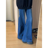 PICSGIRL  -  Women's Blue Thin Washed Micro Flared Wide Leg Jeans Summer New Chic Casual Pants Female Sexy Denim Bell-bottoms Trousers