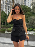 PICSGIRL  -  Summer Fashion Women's Tube Top Suit Sexy Sleeveless Slim Top Female Casual High Waist Wrap Mini Skirts 2 Pieces Set