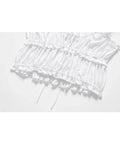 PICSGIRL  -  Summer Cropped Tank Tops for Women V-Neck Sleeveless Bow Lace Up Ruched Camisole Female Fashion White Flounce Tops