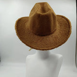 PICSGIRL  -  Fedora Hat Emerald Green Plush Cowboy Hat Material New Jazz Hat European and American Fashion Hat Big Brim Hat 