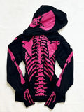 PICSGIRL  -  Pink Skull Graphic Hoodie Zip-up Y2k Women High Street Punk Vintage Clothes Winter Hooded Grunge Gothic New Hoodies Hoody