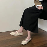 PICSGIRL  -  Korean Style Women Flat Women's Square Toe wrinkle Retro Single Shoes Mary Jane Shoes Ballerina Flats Mujer