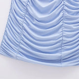 PICSGIRL  -  European And American Style Summer Women's New Fashionable And Casual Solid Color Sleeveless Slim Fit Pleated Dress
