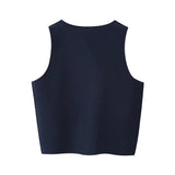 PICSGIRL  -  Women's 2024 Summer New Arrival Trendy Versatile Casual Chic Round Neck Sleeveless Knitted Short Top