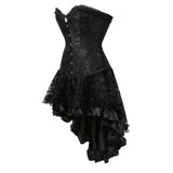 PICSGIRL  -  Women's Evening Corset Dress Floral Lace Up Bustiers Medieval Bustier Skirt Steampunk Carnival Evening Party Costume Plus Size