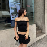 PICSGIRL  -  Women off the shoulder Crop Top