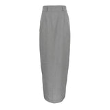 PICSGIRL  -  party look snspos Simple Retro Office Lady Straight Split Skirt All-match Solid Color High-waist Temperament Wrapped Hip Zip Suit Style Skirt