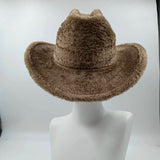 PICSGIRL  -  Fedora Hat Emerald Green Plush Cowboy Hat Material New Jazz Hat European and American Fashion Hat Big Brim Hat 