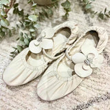 PICSGIRL  -  New Flower Flat Mary Jane Shoes Women Round Toe Comfy Casual Loafers White Fashion Brand Mule Shoes Designer Floral Ballet Shoes