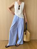 PICSGIRL  -  Summer Women's Casual Striped High Waisted Loose Wide Leg Pants