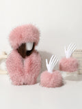 PICSGIRL  -  3-piece Set of Imitation Fox Fur Headband Hats for Winter Warm Earmuffs for Girls Natural Fluffy Plush Hats