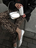 PICSGIRL -  Casual Loose Leopard Print Wide-leg Pants Women Fashion High Waist Long Trouser 2024 Spring Lady Office Vintage High Streetwear