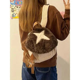 PICSGIRL  -  2024 New Cartoon Mushroom Backpack Autumn Winter Anime Plush Cute Doll Bag Christmas Gift Cute Anime Backpack