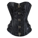 PICSGIRL  -  Gothic Corset Top for Women Steampunk Corsets Leather Jacquard Bustiers Pirate Basque Halloween Cosplay Costumes Rave Outfits