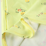 PICSGIRL  -  Yellow Floral Print Summer Vacation Beach Dresses For Women Sleeveless V Neck Elegant Sexy Boho Mermaid Dress