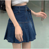 PICSGIRL  -  Low Waist Pleated Skirt Summer Y2k Street Independent Aesthetics Wrapped Belt A-line Skirt Female Korean Fashion Ruffle Skirt