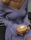 PICSGIRL  -  V-neck Long Sleeved Sexy Short Dress Knitted Autumn Winter Solid Color A-line Backless Pleated Women Dresses Fall Fashion