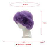 PICSGIRL  -  Winter Faux Fox Fur Bucket Hats For Women Soft Thickened Plush Fisherman Hat Outdoor Windproof Warm Beanies Caps Ski Panama Cap