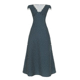 PICSGIRL  -  Fashion Dot Print Lace Trim V-Neck Women Elegant Dresses Summer Causal Design Trendy Frocks
