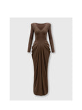 PICSGIRL -  Women Greek Goddess Long Sleeve V Neck X-sharp Maxi Dress