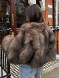 PICSGIRL  -  Vintage Faux Fur Short Coats Women Retro Thick Large Cuffs Solid Fur Coat Female Winter Warm Lady Chic High Street Outwear