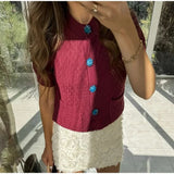 PICSGIRL  -  Knitted Short Cardigan Women Casual Single Breasted Sweater Female 2024 Autumn Sweater Short Sleeve Knitwear Coat