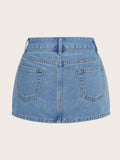 PICSGIRL  -  Summer Denim Skirt Women American Vintage Streetwear High Waist A-line Slim Sexy Washed Blue Mini Jens Skirt 2024 New