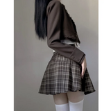 PICSGIRL  -  Vintage Y2k Crop Tops Blazers + Shirts + Hight Waist Skirts 3 Piece Dress Set Women Korean Clothing Even Party Jacket Coats