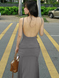 PICSGIRL  -  Women Bodycon High Waist Camisole Dress 2025 Summer Slim Sexy Backless Patchwork Sundress Vacation Beach Party Dresses