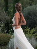 PICSGIRL  -  Fashion Pleated Long Skirts Set Women Sexy Sleeveless Backless Halter Tops High Waist Mermaid Skirt Vacation Beach 2 Pieces Sets