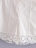 PICSGIRL  -  Summer Women Sweet Suits 2 piece Sets White Lace Shirts Tops and Shorts Female Fashion Street Two pieces Clothing