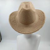 PICSGIRL  -  Fedora Hat Emerald Green Plush Cowboy Hat Material New Jazz Hat European and American Fashion Hat Big Brim Hat 