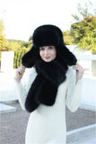 PICSGIRL  -  Hat Scarf Set Winter Warm Earmuffs Hat Girl Hat Natural Fluffy Plush Hat Leather Hat  Шапка Женская