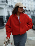 PICSGIRL  -  Spring Red Women Coat Casual Single Breasted Long Sleeve Female Coats 2024 Fashion Loose O-neck Streetwear Ladies Outwear