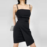 PICSGIRL  -  2024 Summer New Sexy Spicy Girl Low Cut Split Slim Fit Wrap Hip Tight Strap Dress Short Skirt