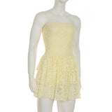 PICSGIRL  -  Holiday Slim Lace A-Line Dress Beach Style Sweet Sexy Slash Neck Sleeveless Mini Dresses For Women 2025 Summer Fashion