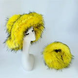 PICSGIRL  -  Winter Hat New Candy Color Faux Fur Y2k Warm Plush Basin Hat Unisex Bucket Hat Bob Homme